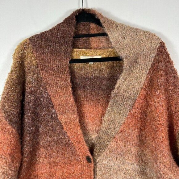 Penelope Rose Cardigan Women’s Perla Button Up Sweater Pockets Ombre V-Neck Wool - Picture 3 of 8